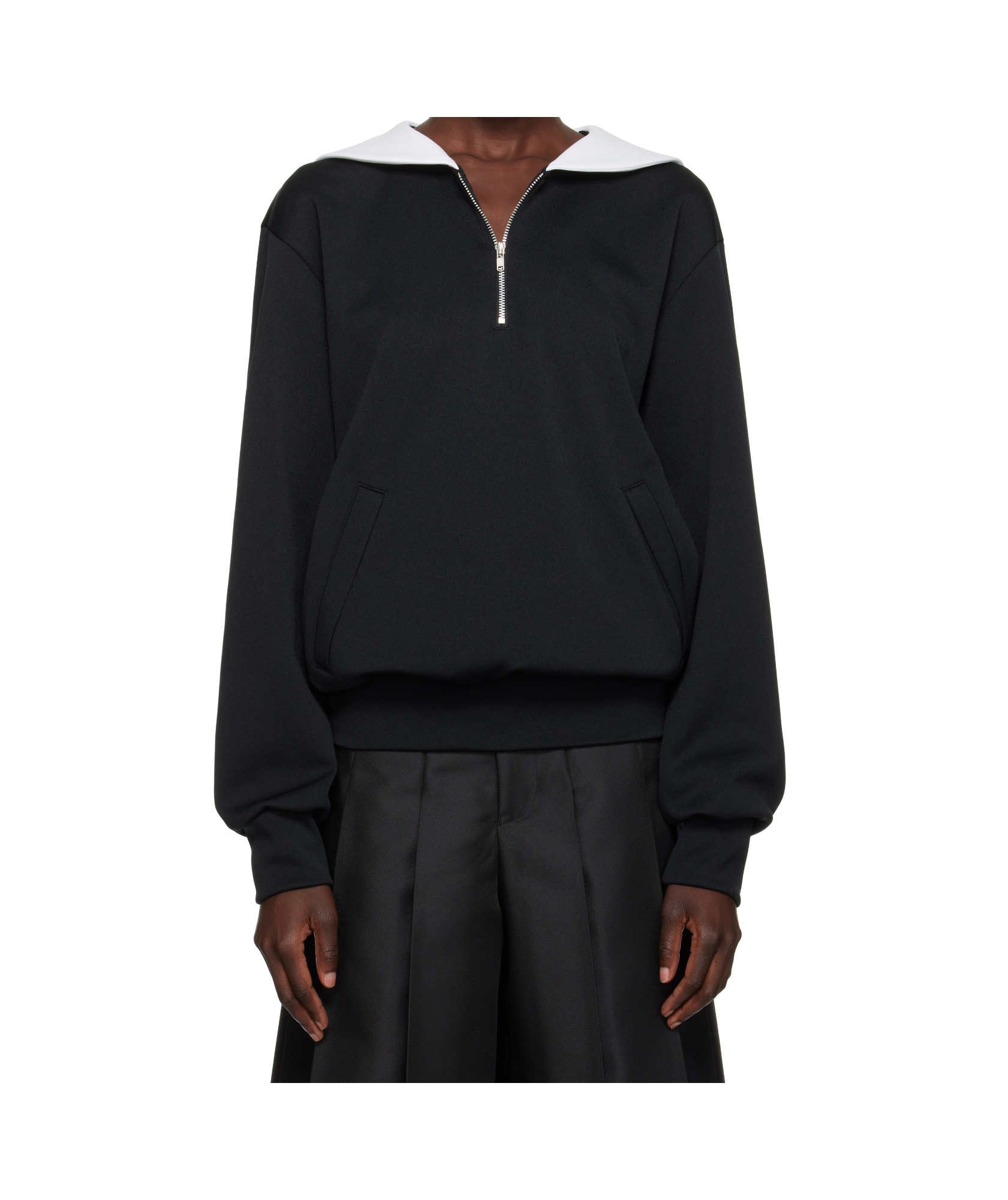 Comme Des Garçons Lapel Long Sleeve Sweater