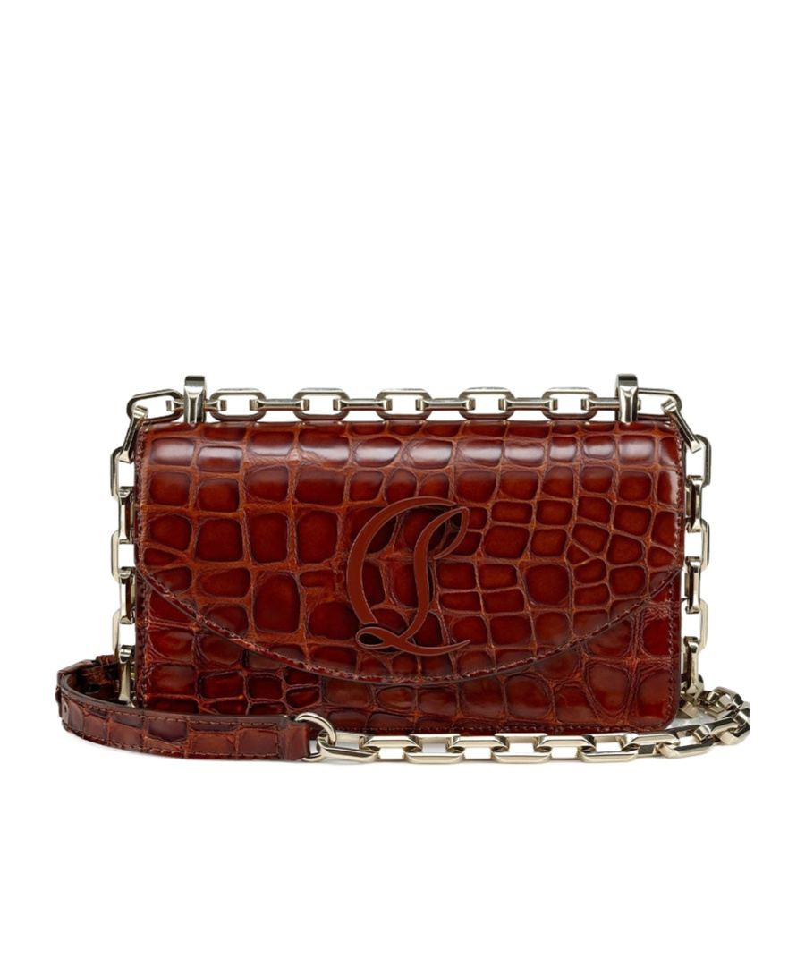 Christian Louboutin Loubi54 Chain Crossbody Small In Brown