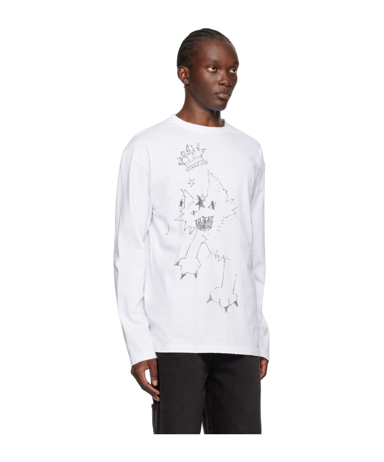 We11 Done Monster Long-sleeved T-shirt In White