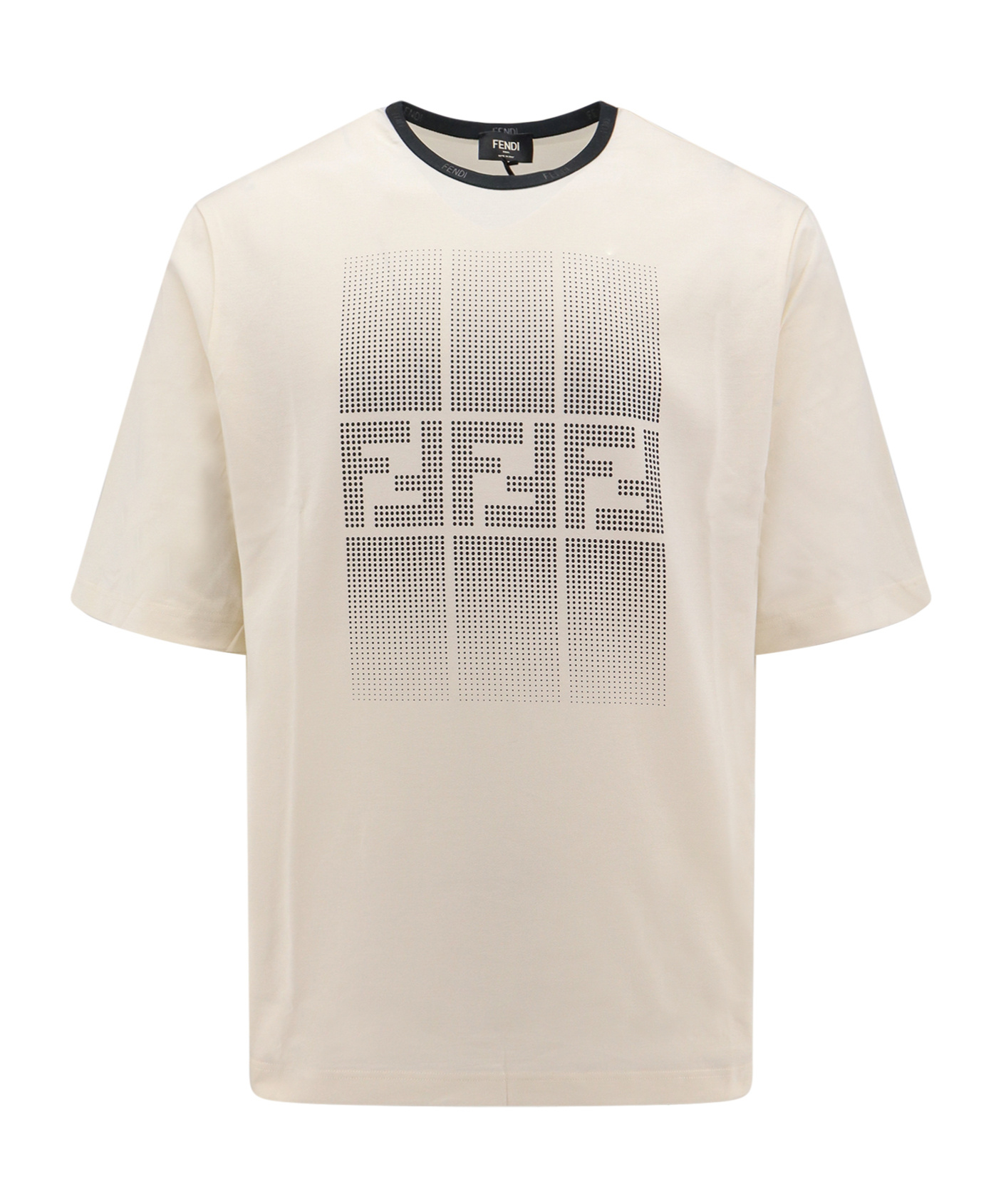 Fendi Man T-shirt Man White T-shirts In Nude