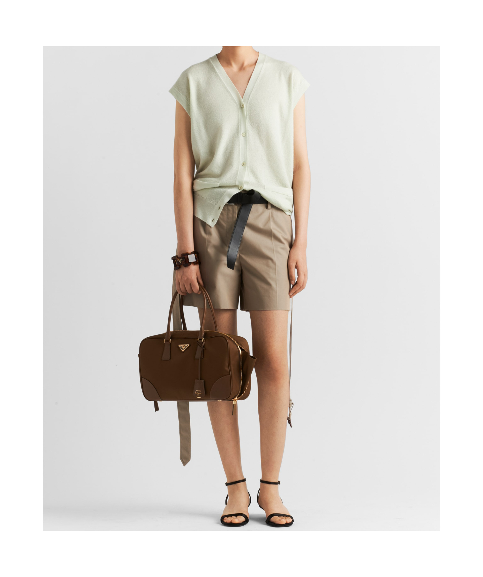 Prada Cashmere Knitted Vest In Marigold Color