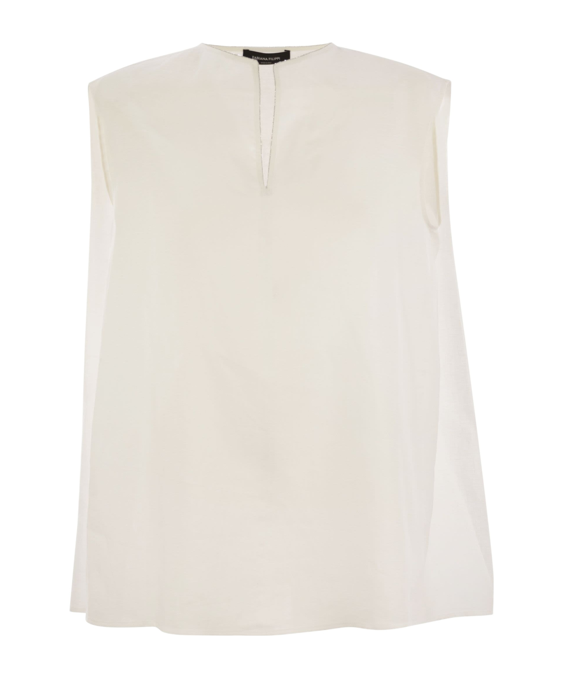 Fabiana Filippi Linen Blouse In White