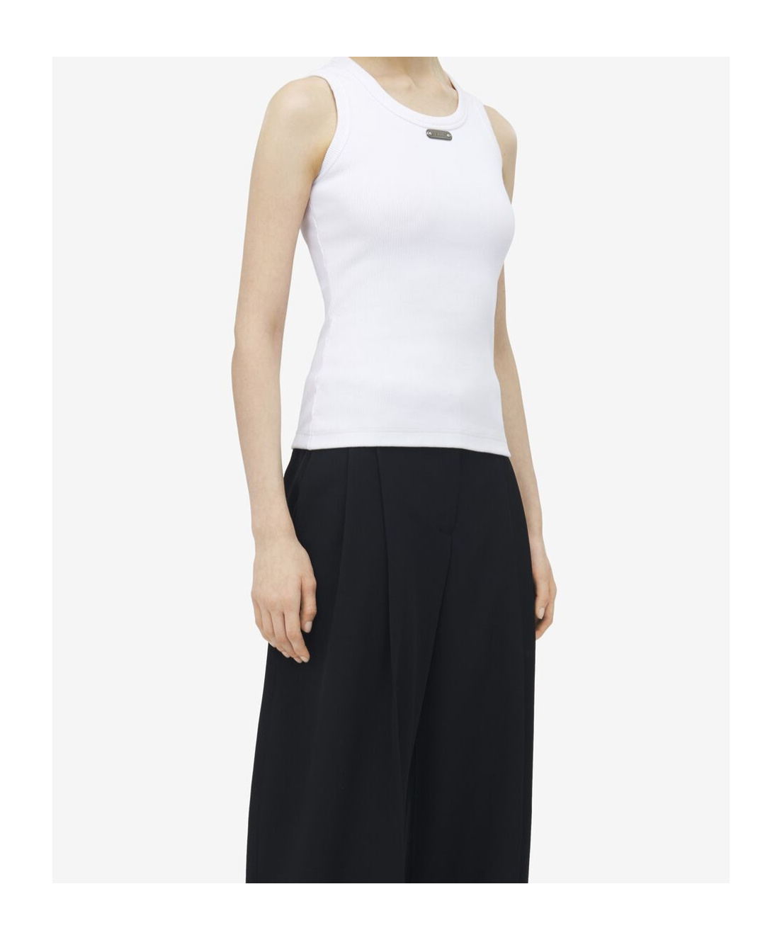 Alexander Mcqueen Mcqueen Placket Tank Top In White