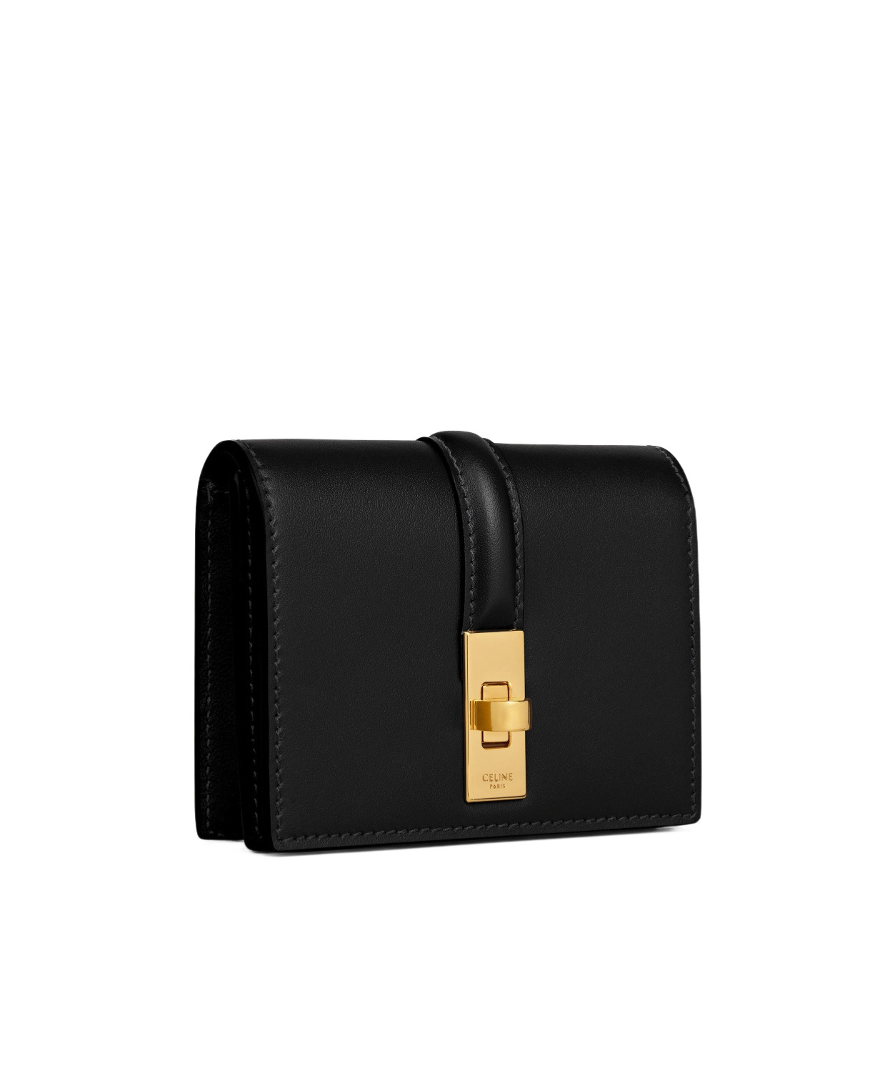 Celine Triomphe Flip Card Bag In Black