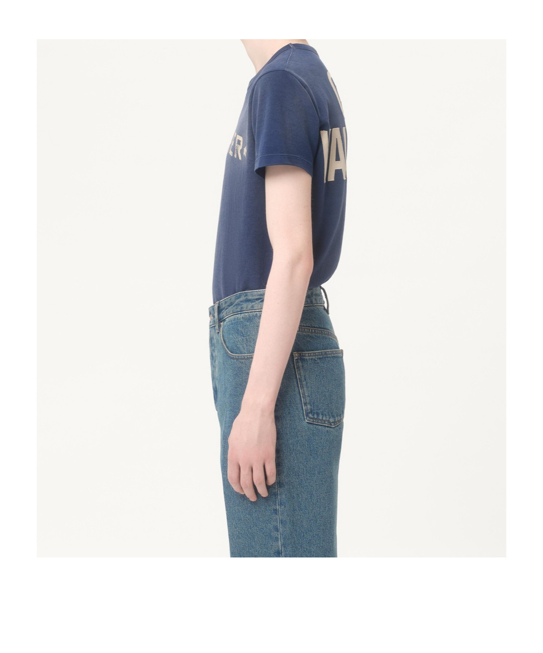 Valentino Crew Neck Graphic And Text Design In Blue