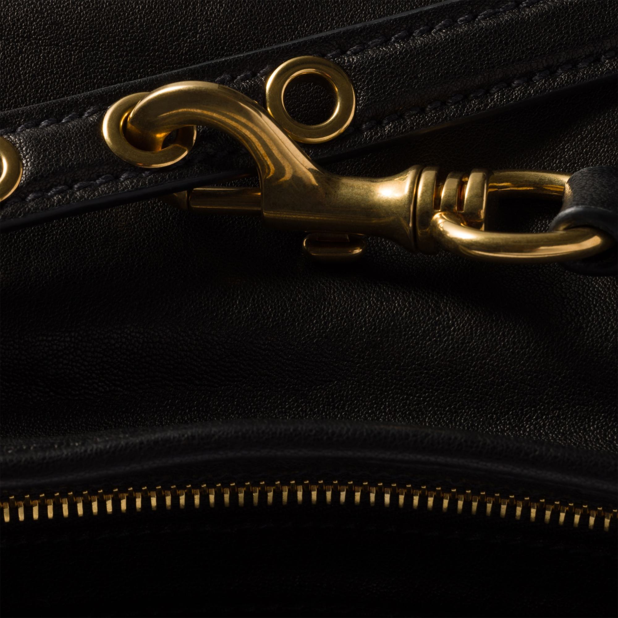 Miu Miu Aventure Leather Shoulder Bag In Black