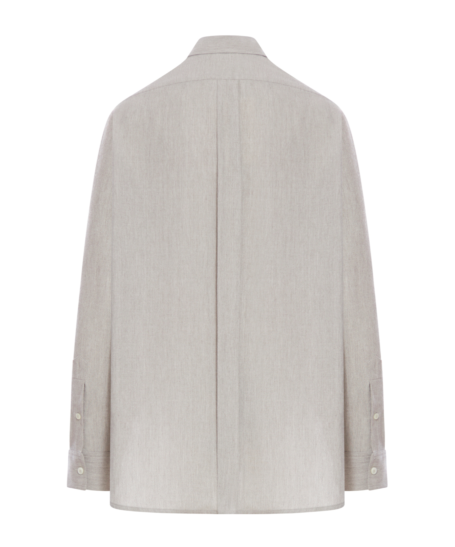 Totême Womens Pale Grey Melange Curved-hem Long-sleeves Woven-blend Shirt In Gray