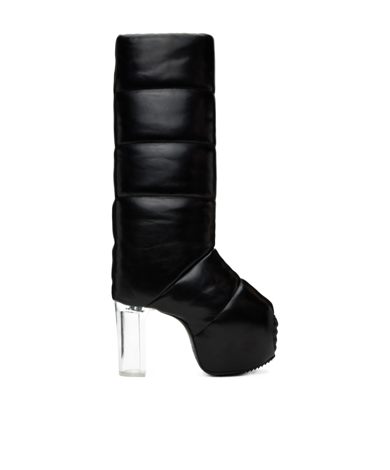 Rick Owens 90mm Padded Tall Leather Boots In Black