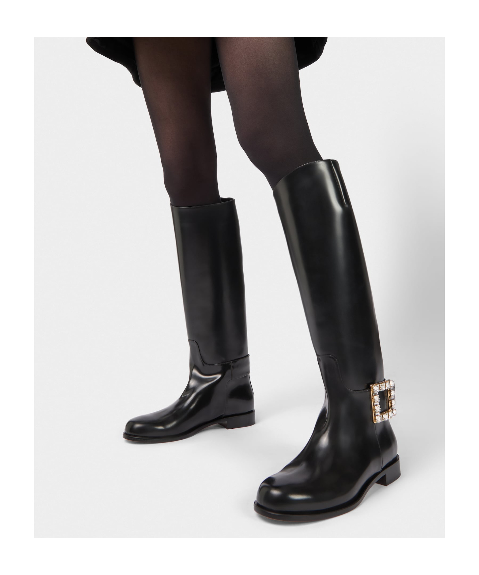 Roger Vivier "très Vivier Leather Boots In Black