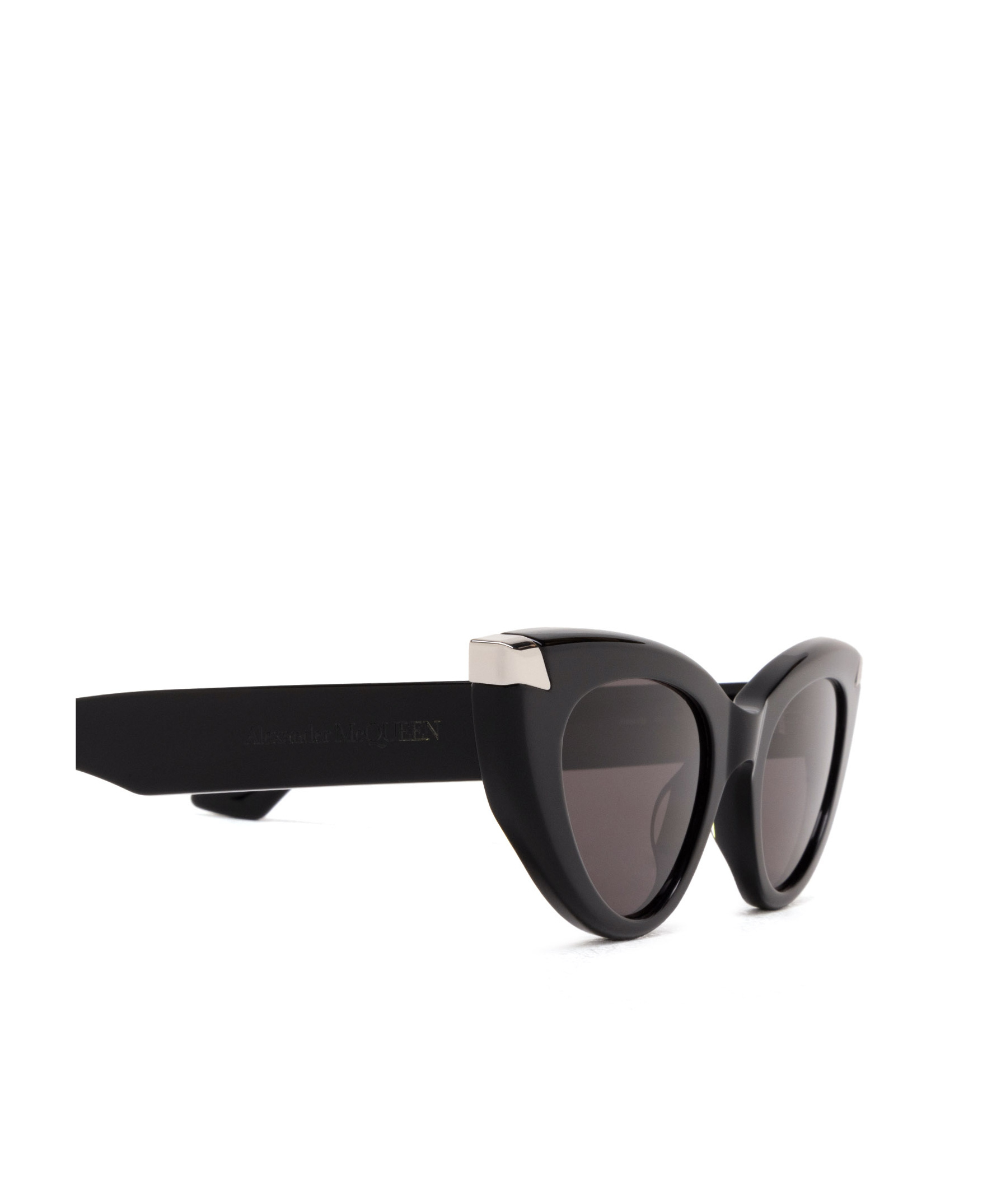 Alexander Mcqueen Sleek Acetate Cat-eye Sunglasses In Black