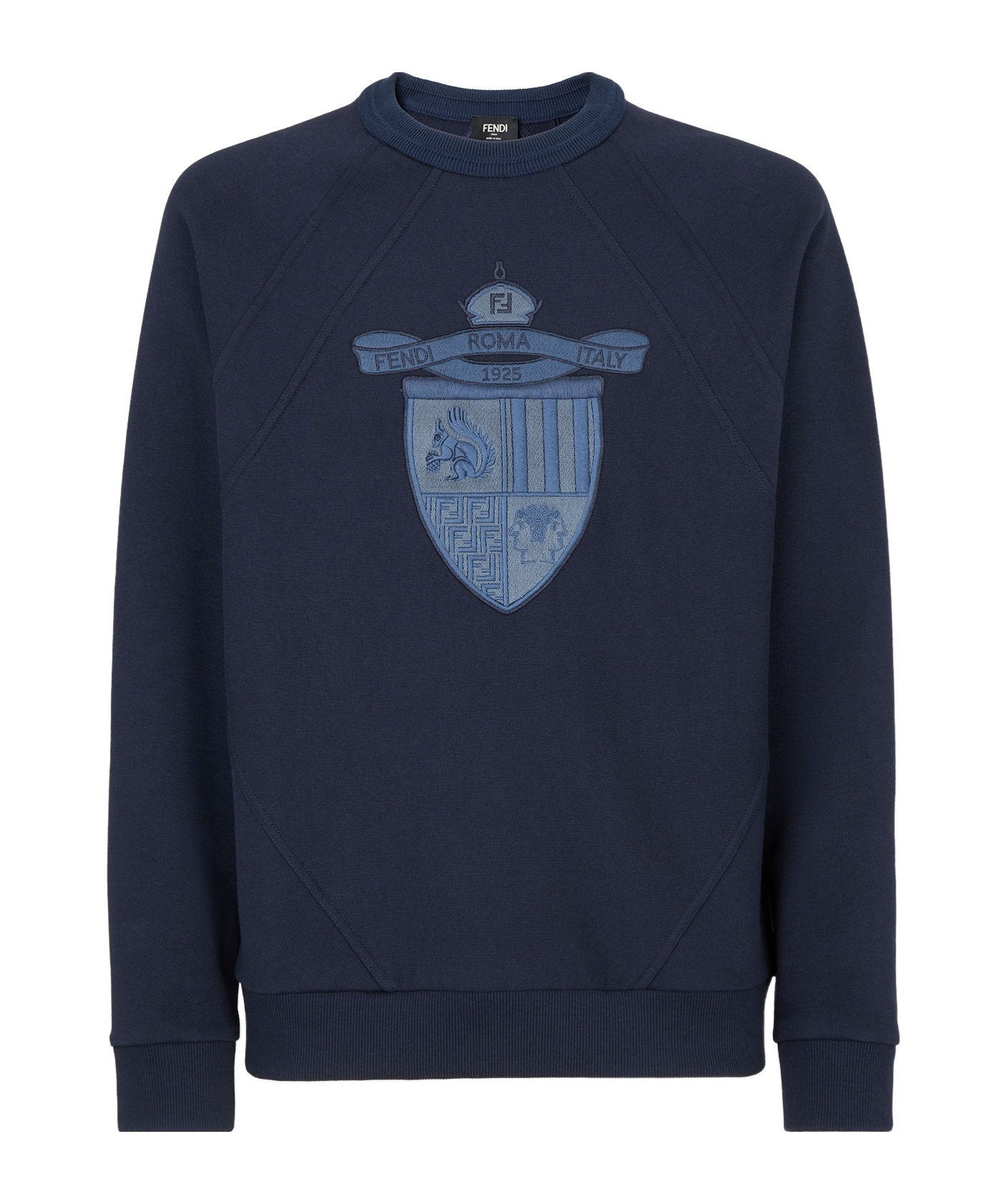 Fendi Crest Crew Neck Sweatshirt In Blue