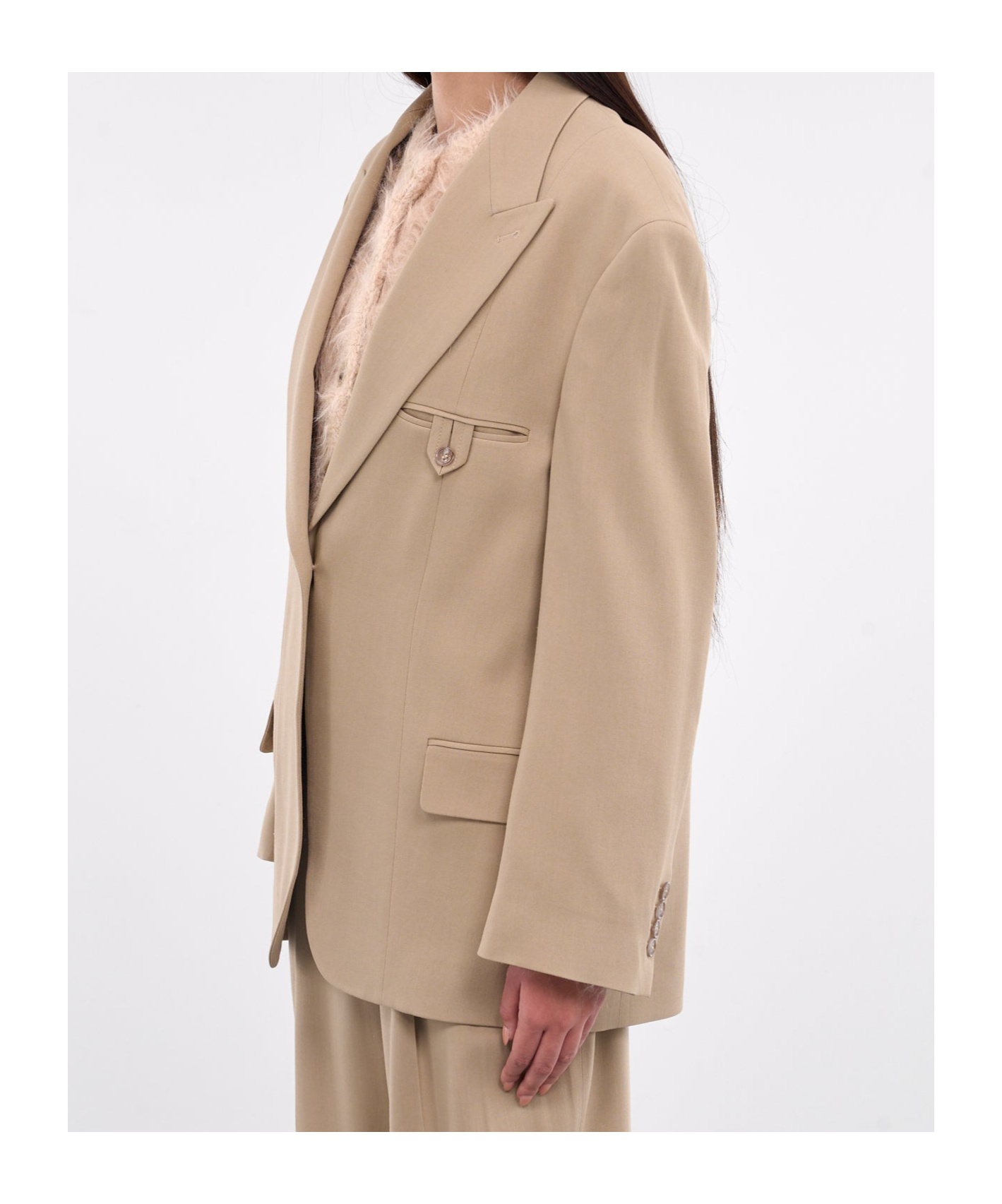 Acne Studios Long-sleeved Suit Coat In Nude