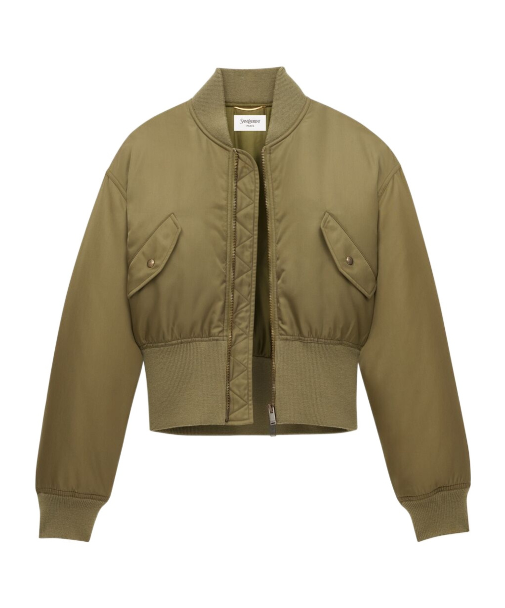 Saint Laurent Long-sleeved Casual Jacket In Green