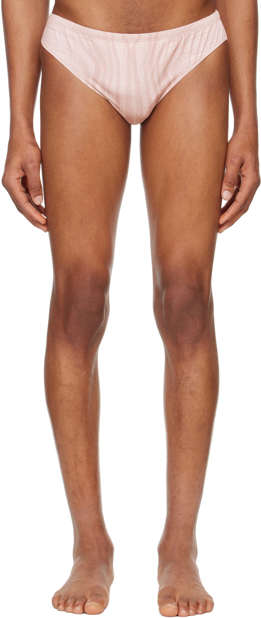 Jean Paul Gaultier Pink 'the Spirale' Swim Briefs In White