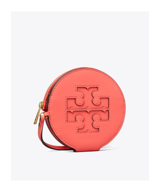 Tory Burch Logo-cut Card Holder In Pink