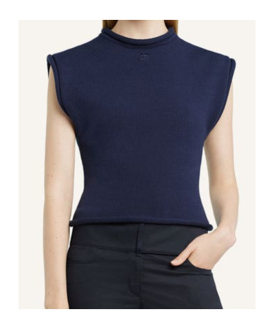 Courrèges Knitted Top In Black