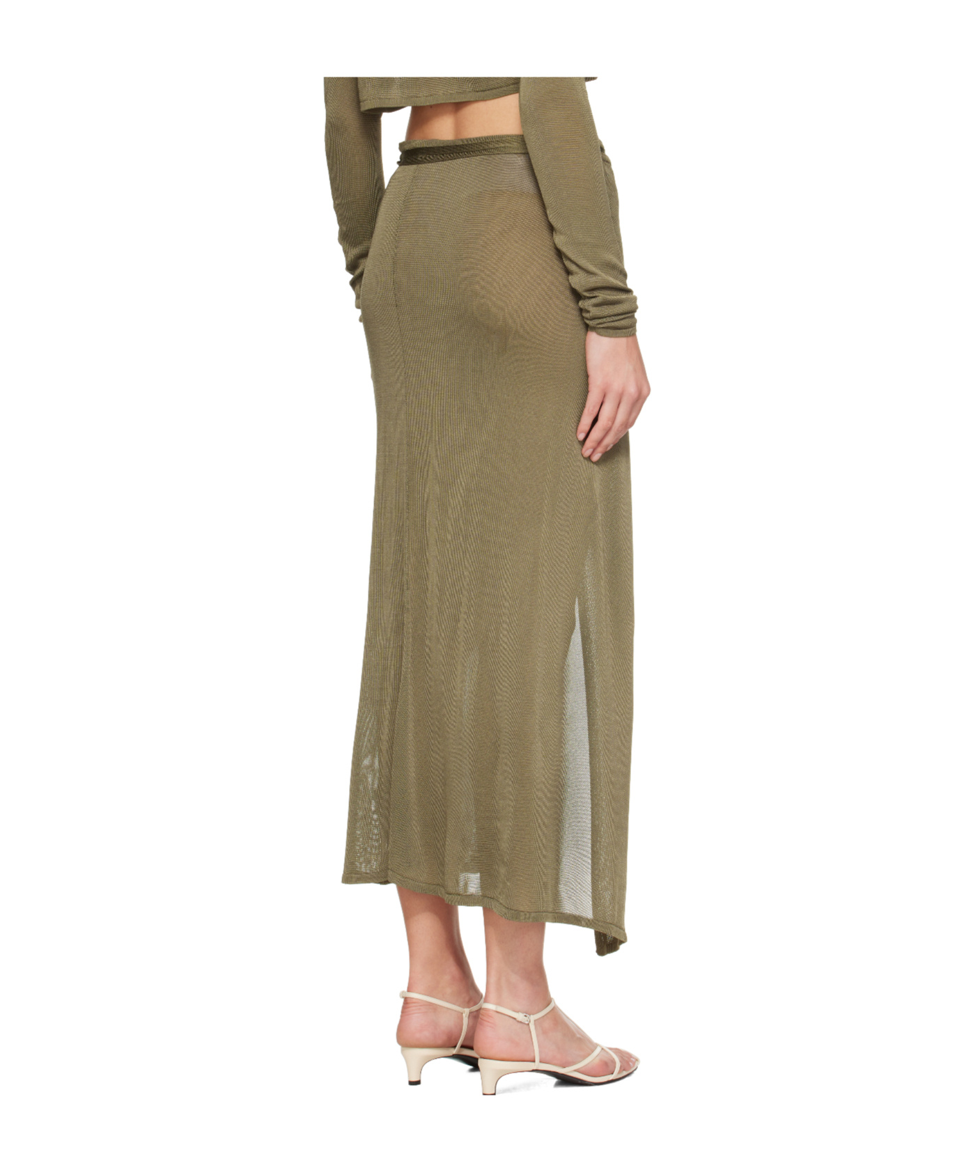 The Frankie Shop Wrap Skirt In Green