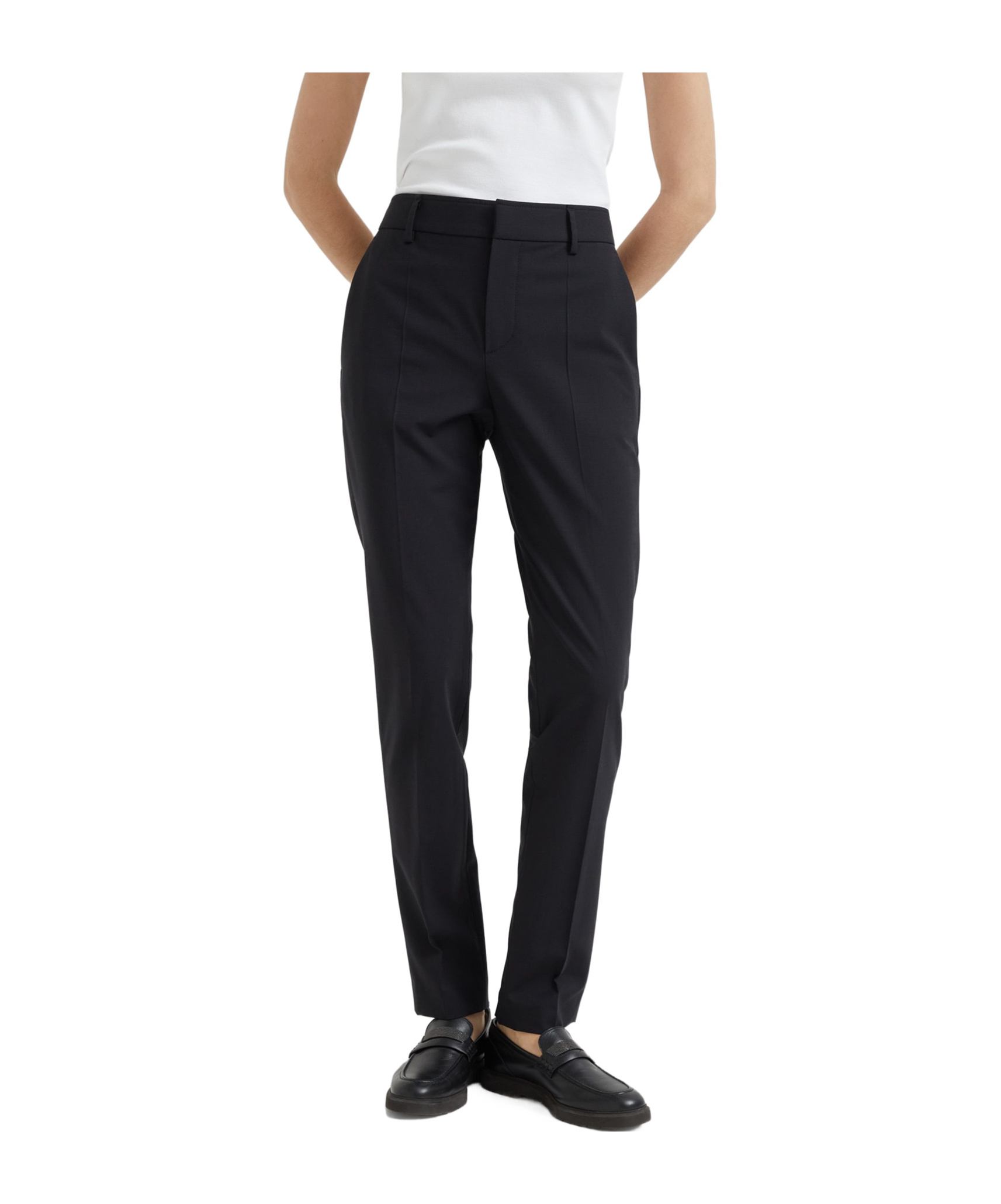 Brunello Cucinelli Belt Loops Slacks In Black