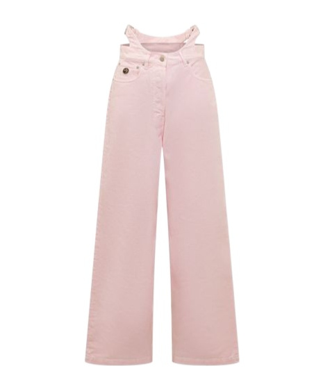 Ambush Cut-out Wide-leg Jeans In Nude