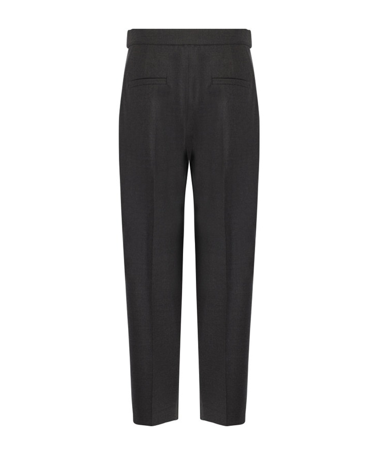 Brunello Cucinelli Wool High Waist Trousers With Bead Detail In Black
