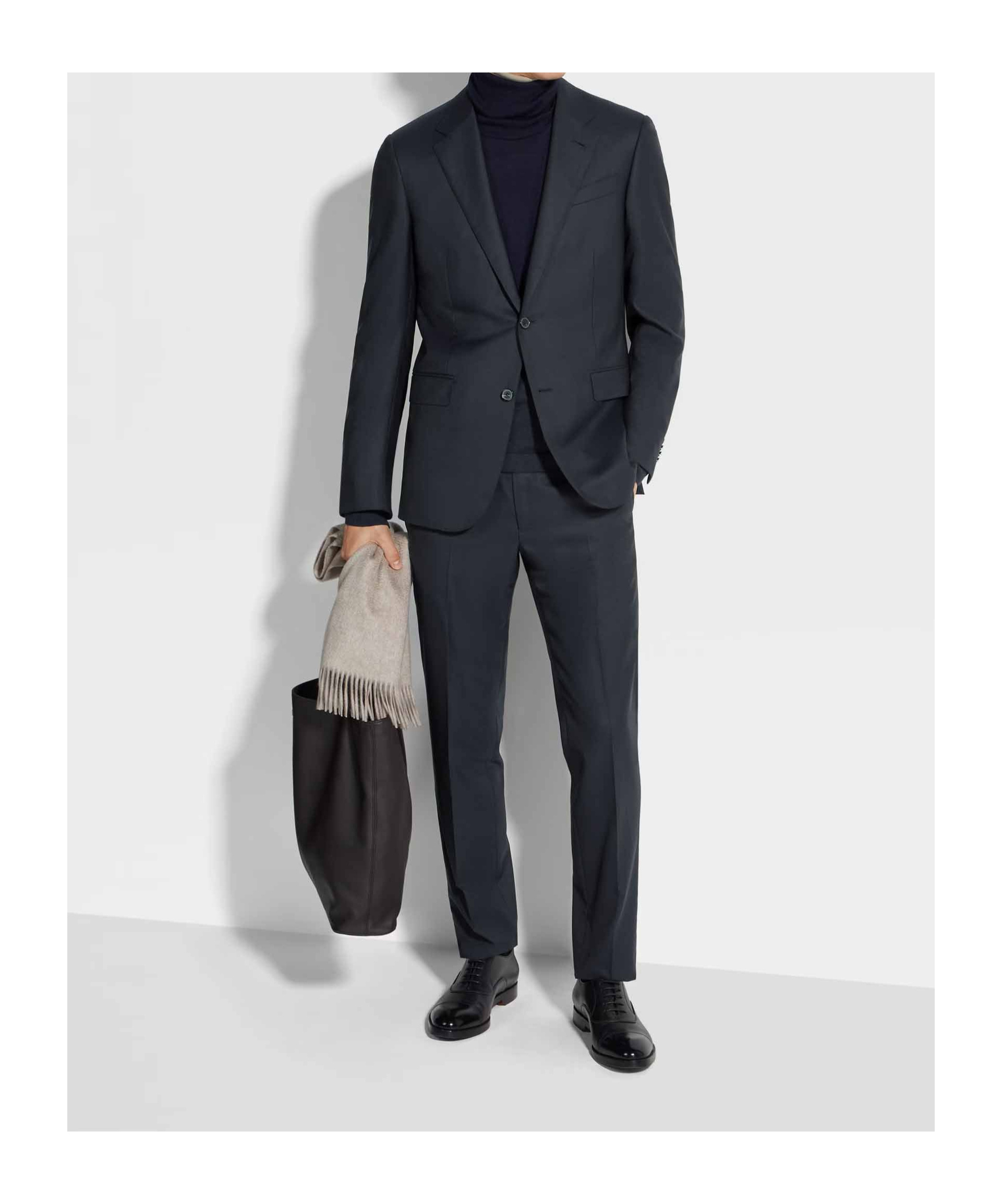 Shop Zegna Long-sleeved Suit In Black