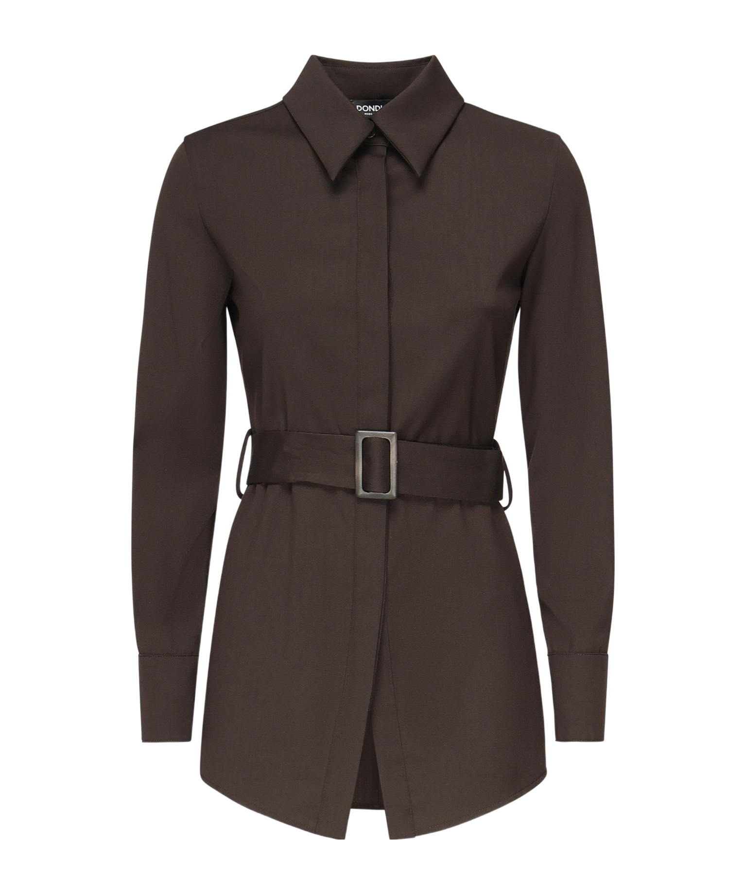 Dondup Wool Gabardine Shirt In Brown