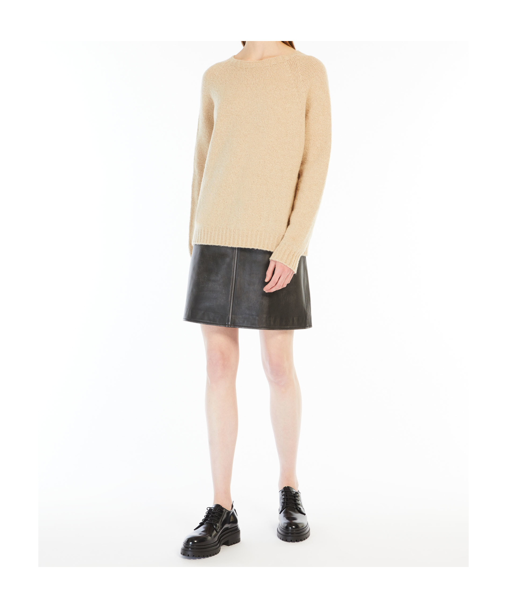 Weekend Max Mara Camel Stretch Alpaca Blend Ghiacci Sweater In Nude