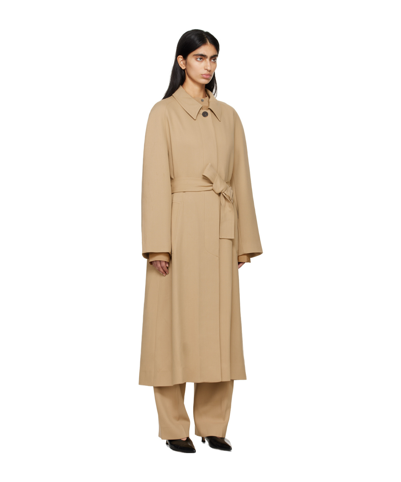 Studio Nicholson Denali Belted Coat In Brown
