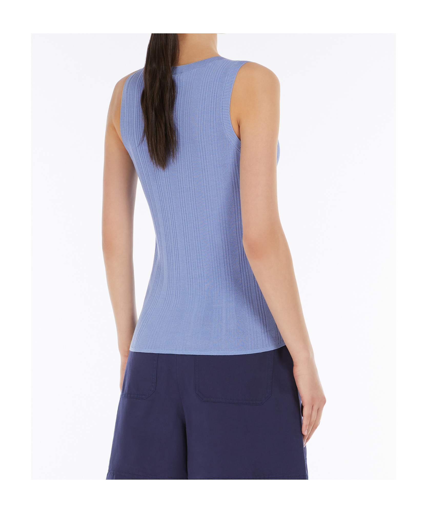 Weekend Max Mara Crew Neck Vest In Blue