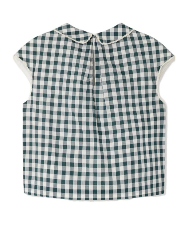 Shop Bonpoint Elivia Blouse With Checks In Gray