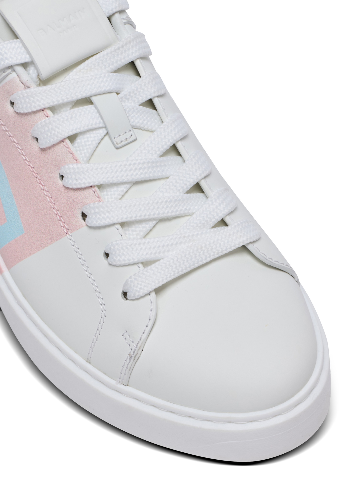 Balmain B-court Trainers In Calfskin In Multi
