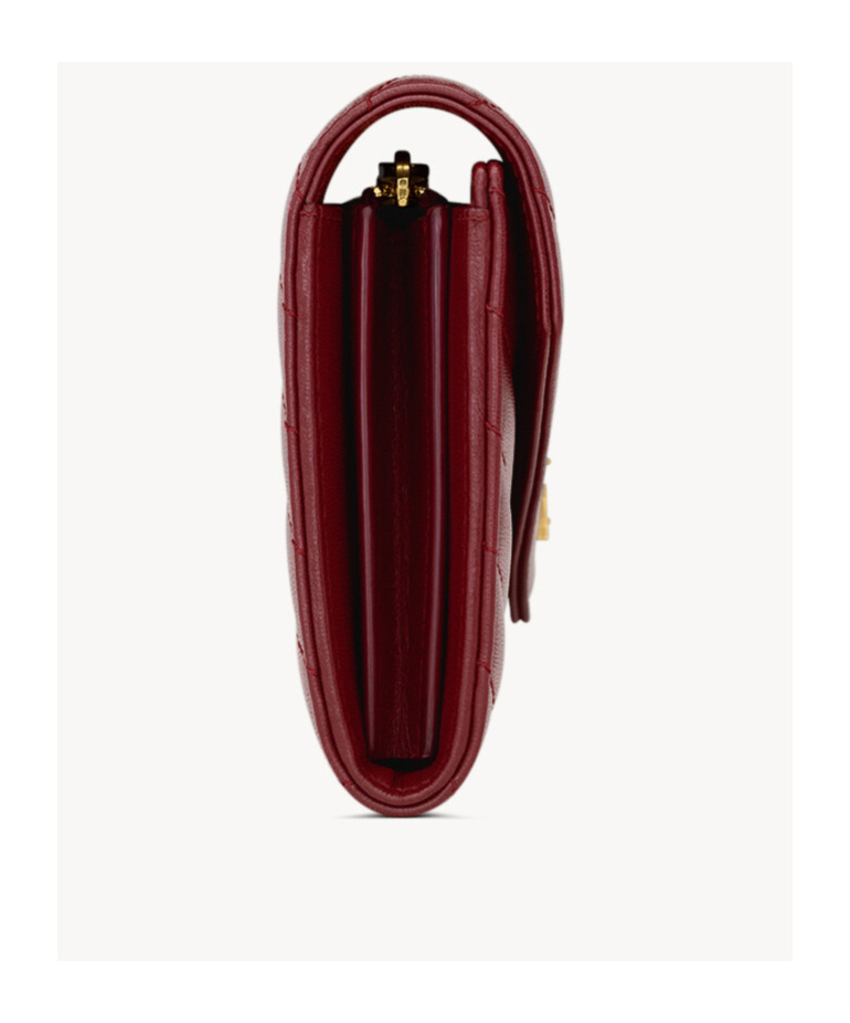 Saint Laurent Ysl Monogram Large Envelope Flap Wallet In Smooth Leather In Red