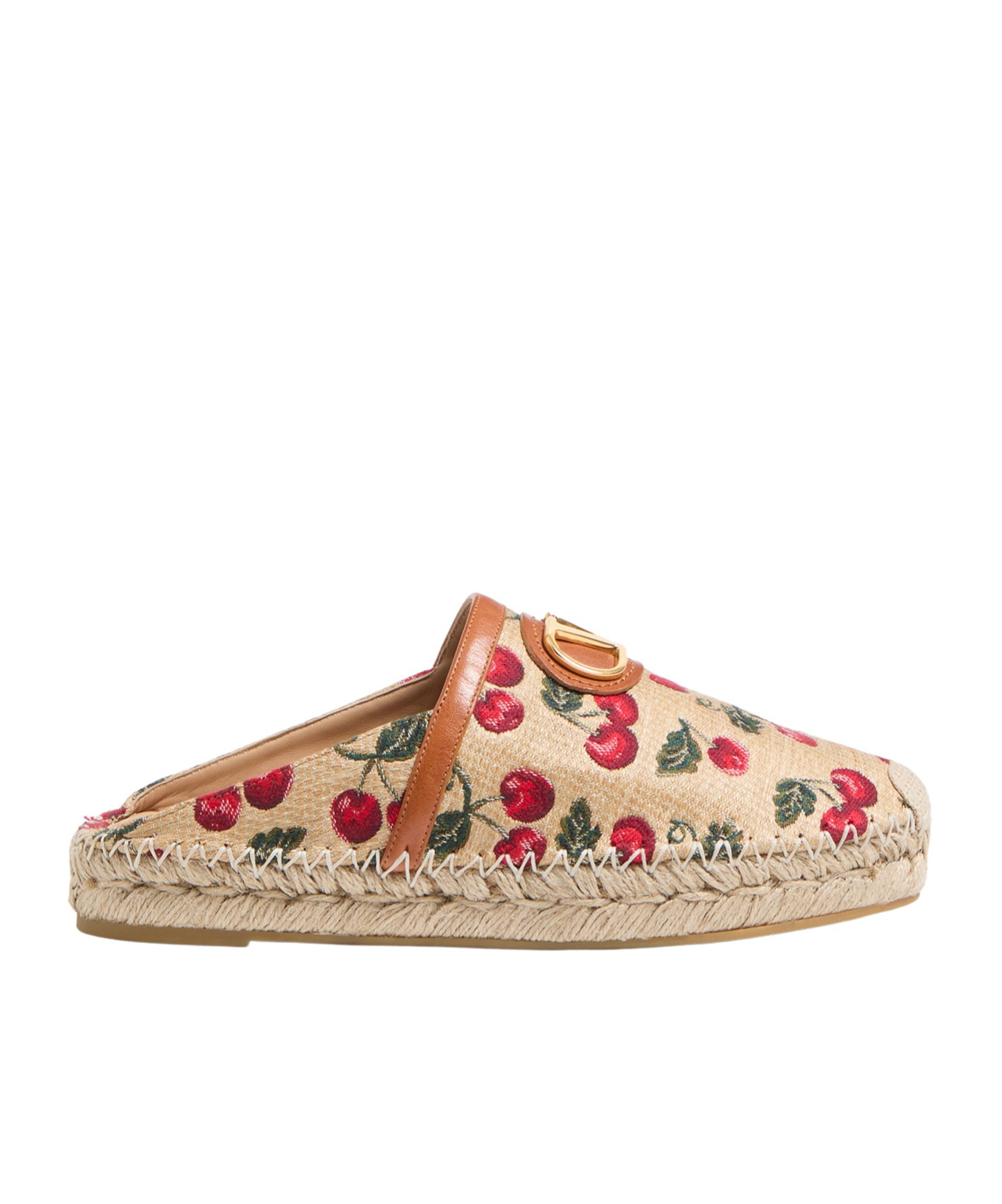 Valentino Cherryfic Leather-trim Espadrille In Multi