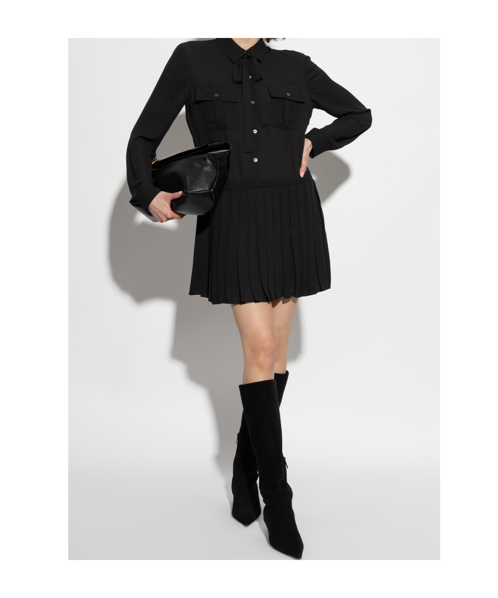 THEORY PLEATED SHIRT DRESS