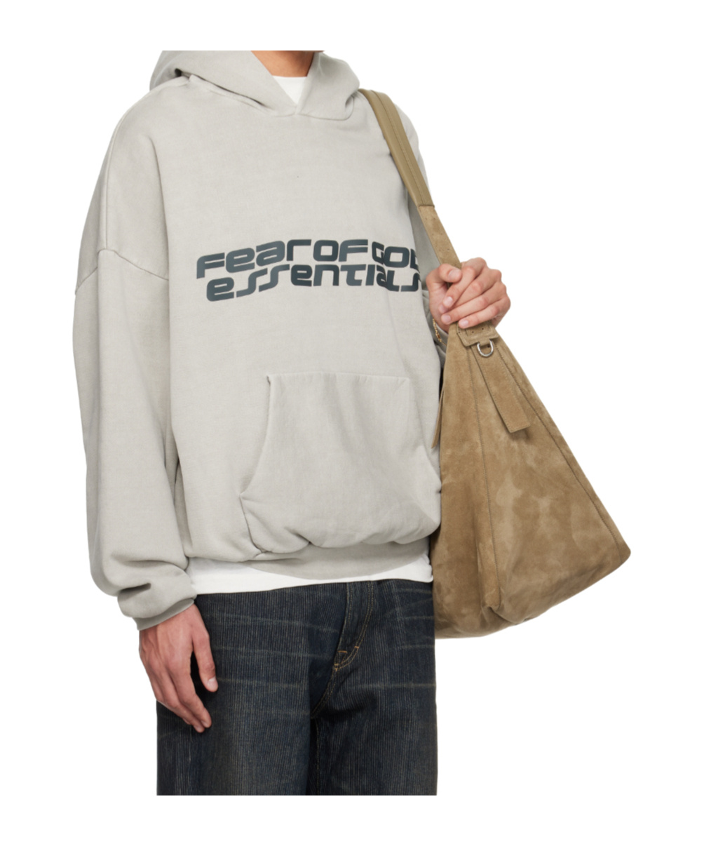 Essentials Heavyweight Cotton Fleece Hoodie In Gray