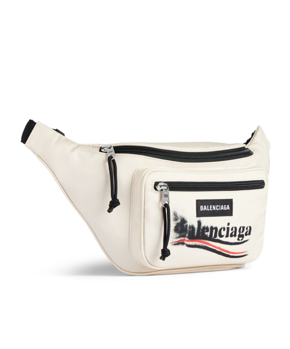 Balenciaga Explorer Logo-print Belt Bag In White