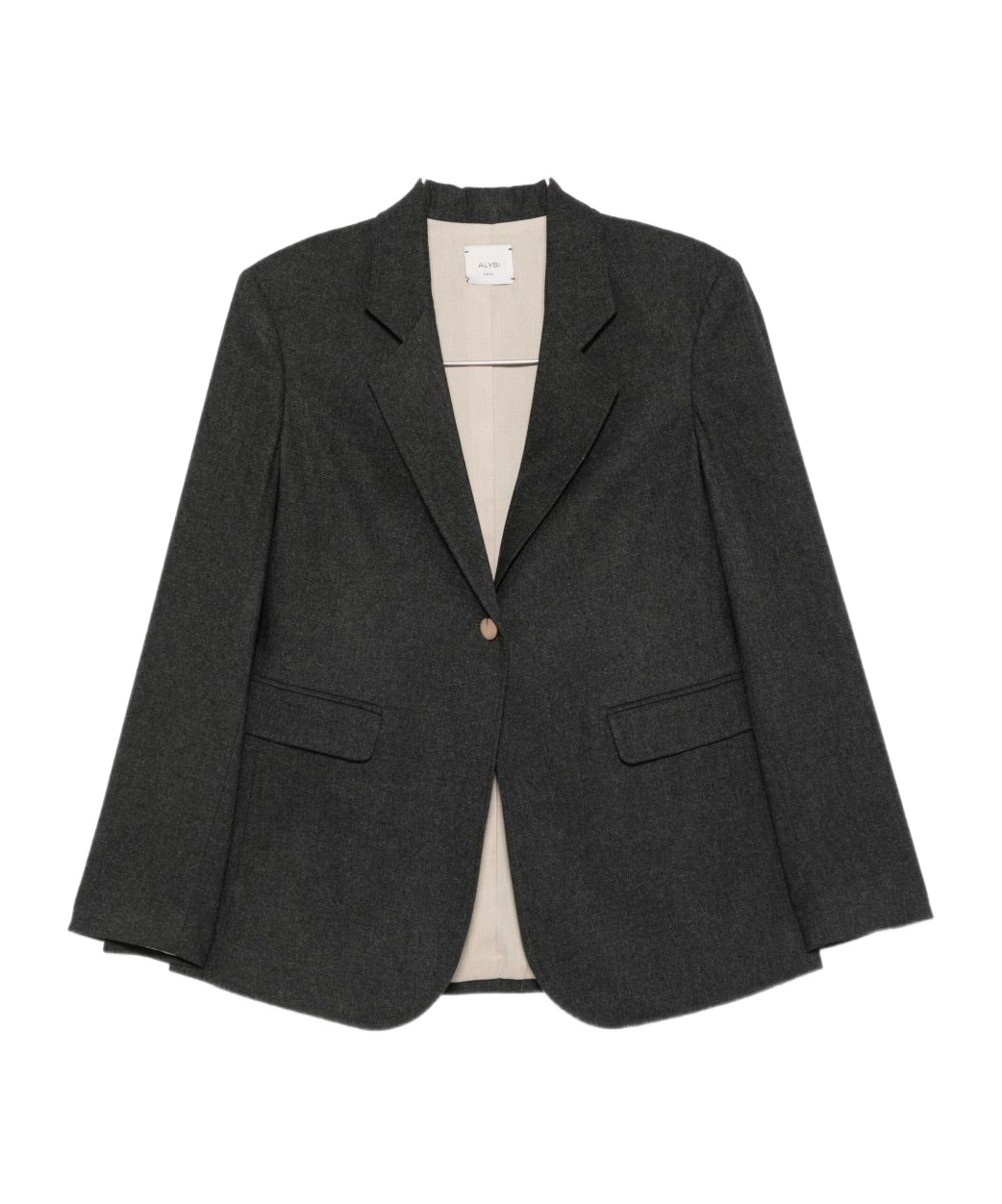 Alysi Flannel Single-breasted Jacket In Black