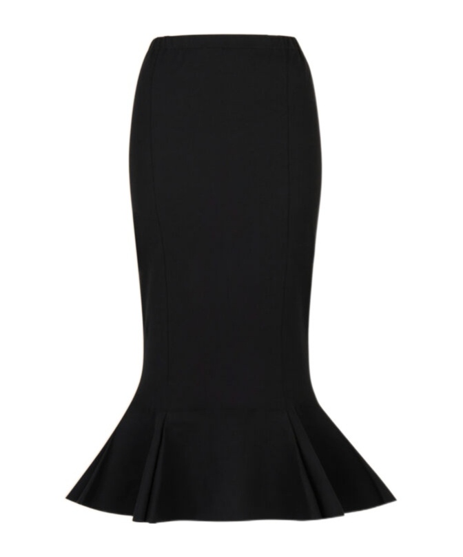 Marni Peach Jersey Skirt With Mermaid Hem In Black