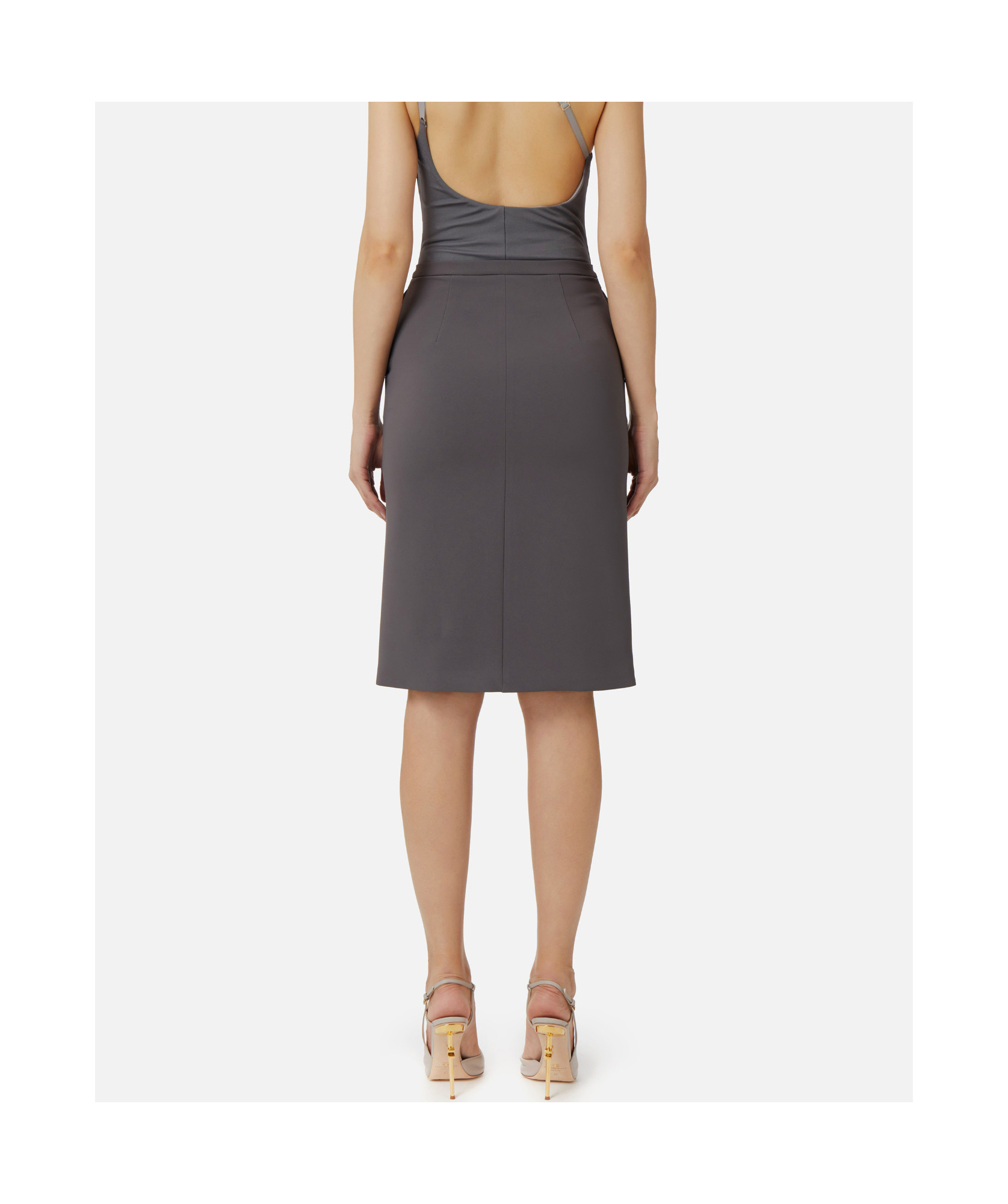 Elisabetta Franchi Slit Skirt In Black