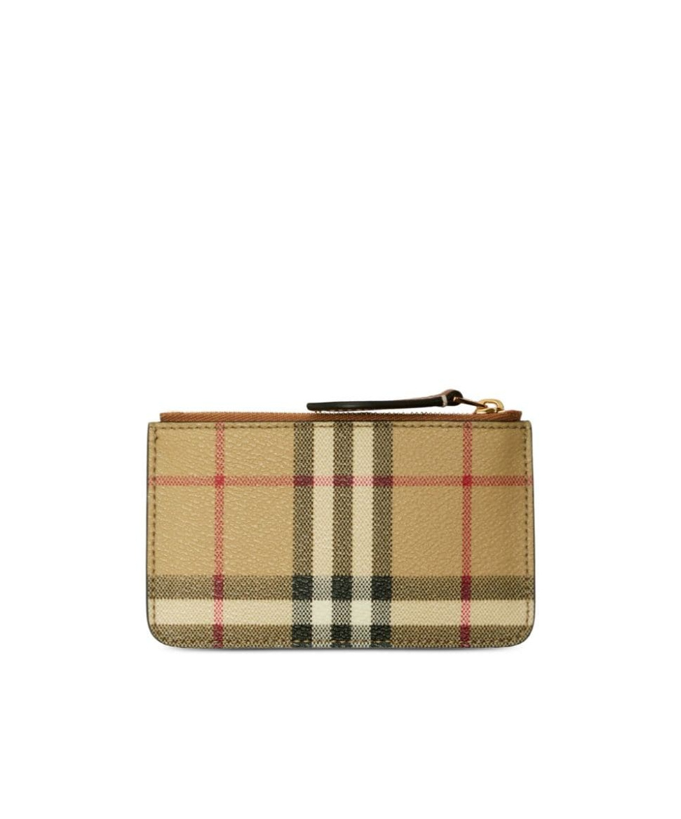 Burberry Vintage-check Print Coin Purse In Green