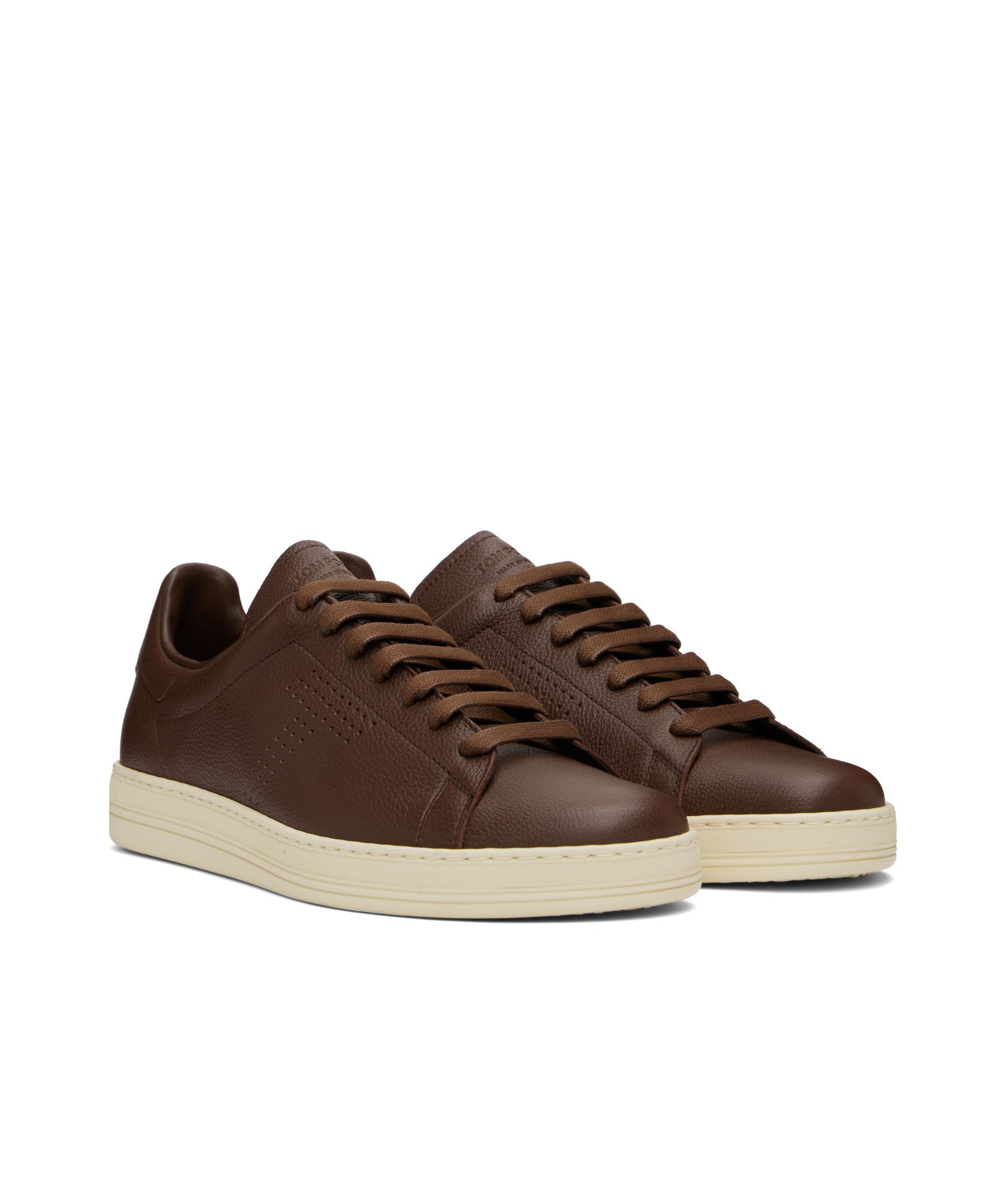Tom Ford Brown Warwick Crocodile-embossed Sneakers In Green