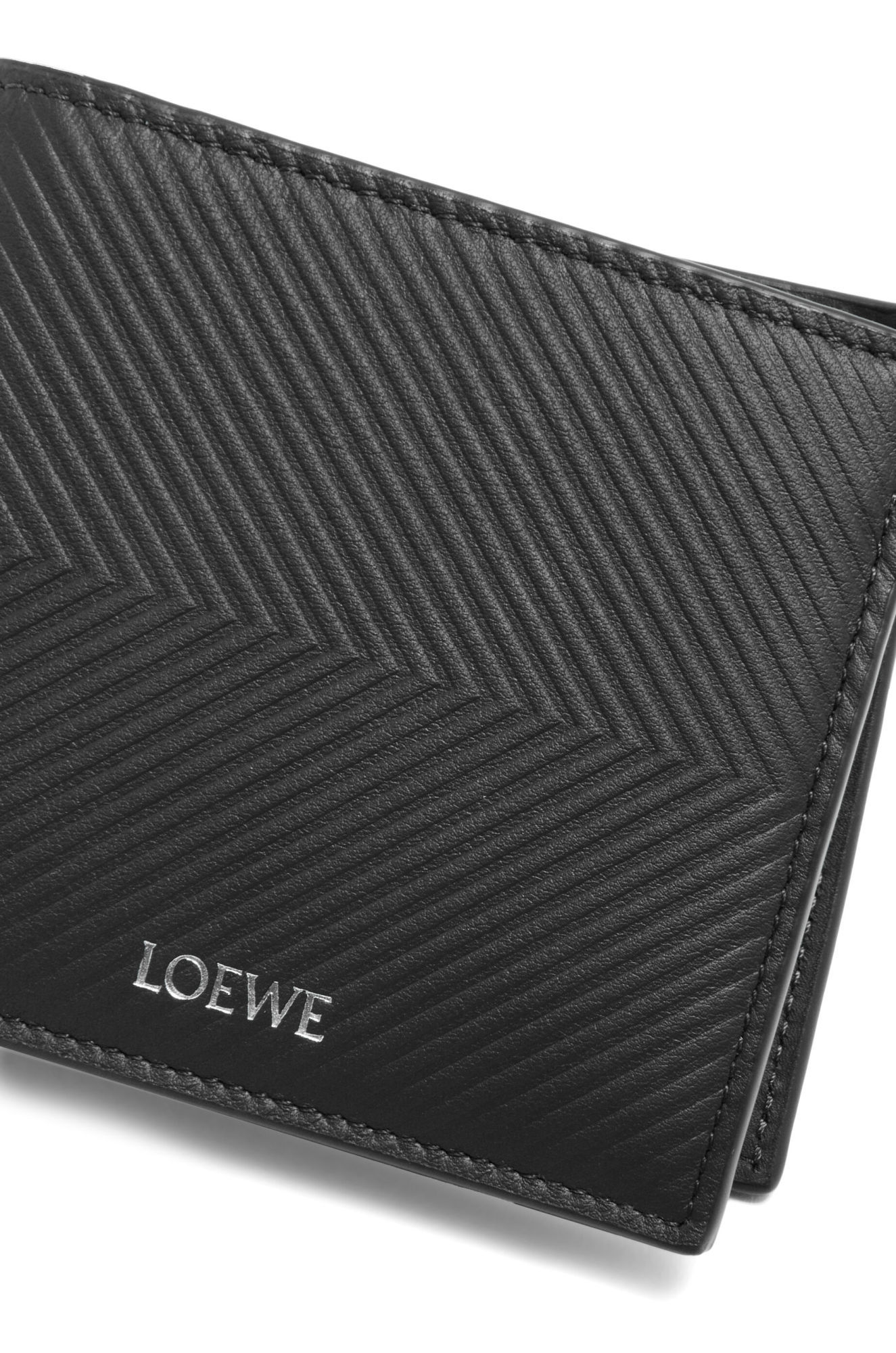 Loewe Bifold Coin Wallet In Textured Classic Calfskin In Black