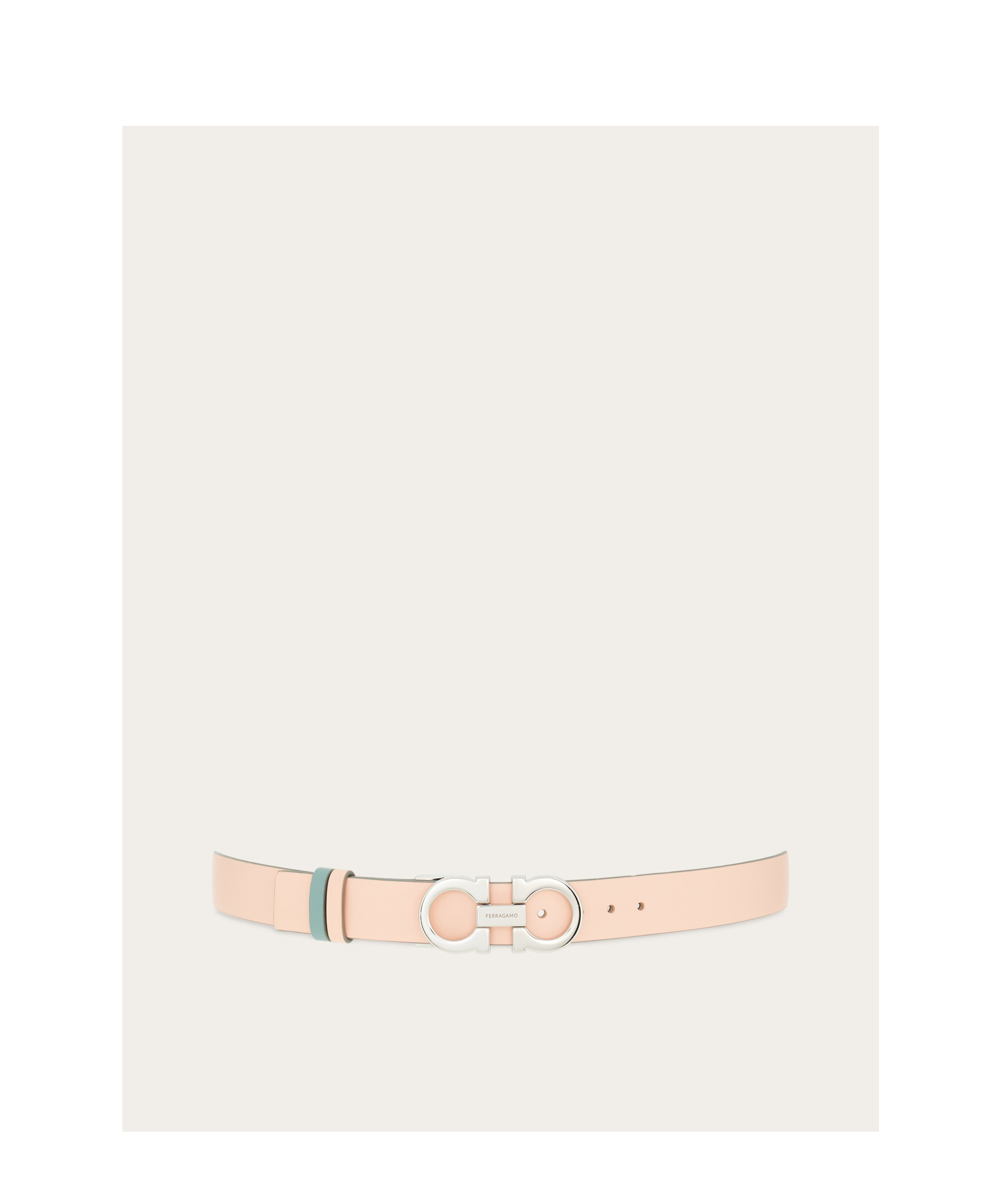 Ferragamo Double Gancini Buckled Belt In Green