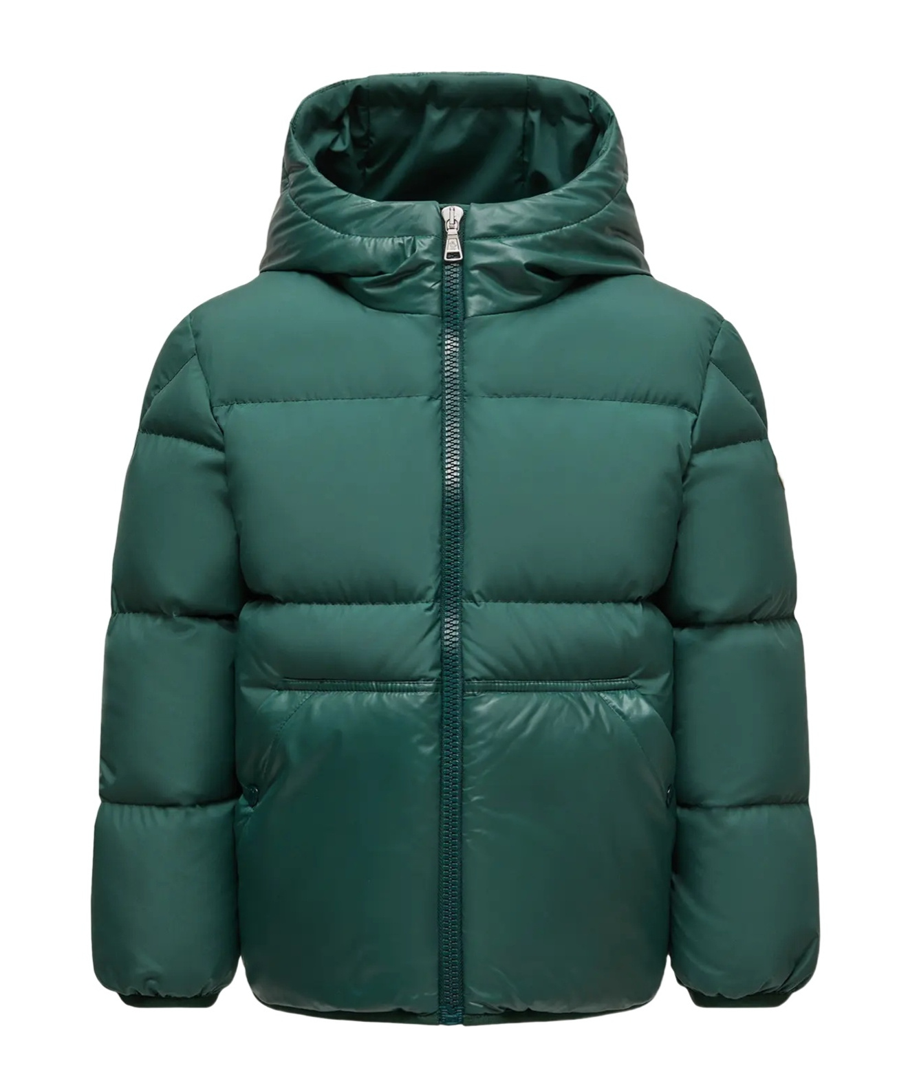 Moncler Long-sleeved Down Jacket In Green