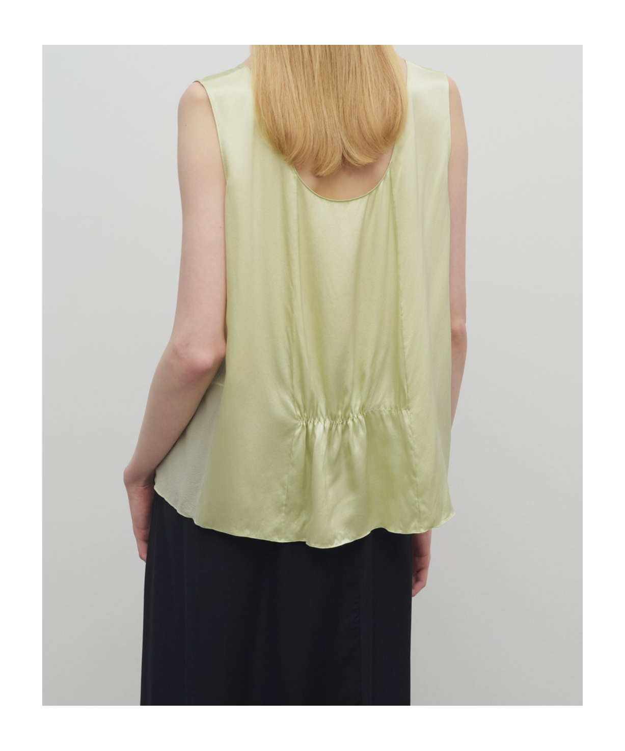The Row Dinara Boxy Silk Top In Green