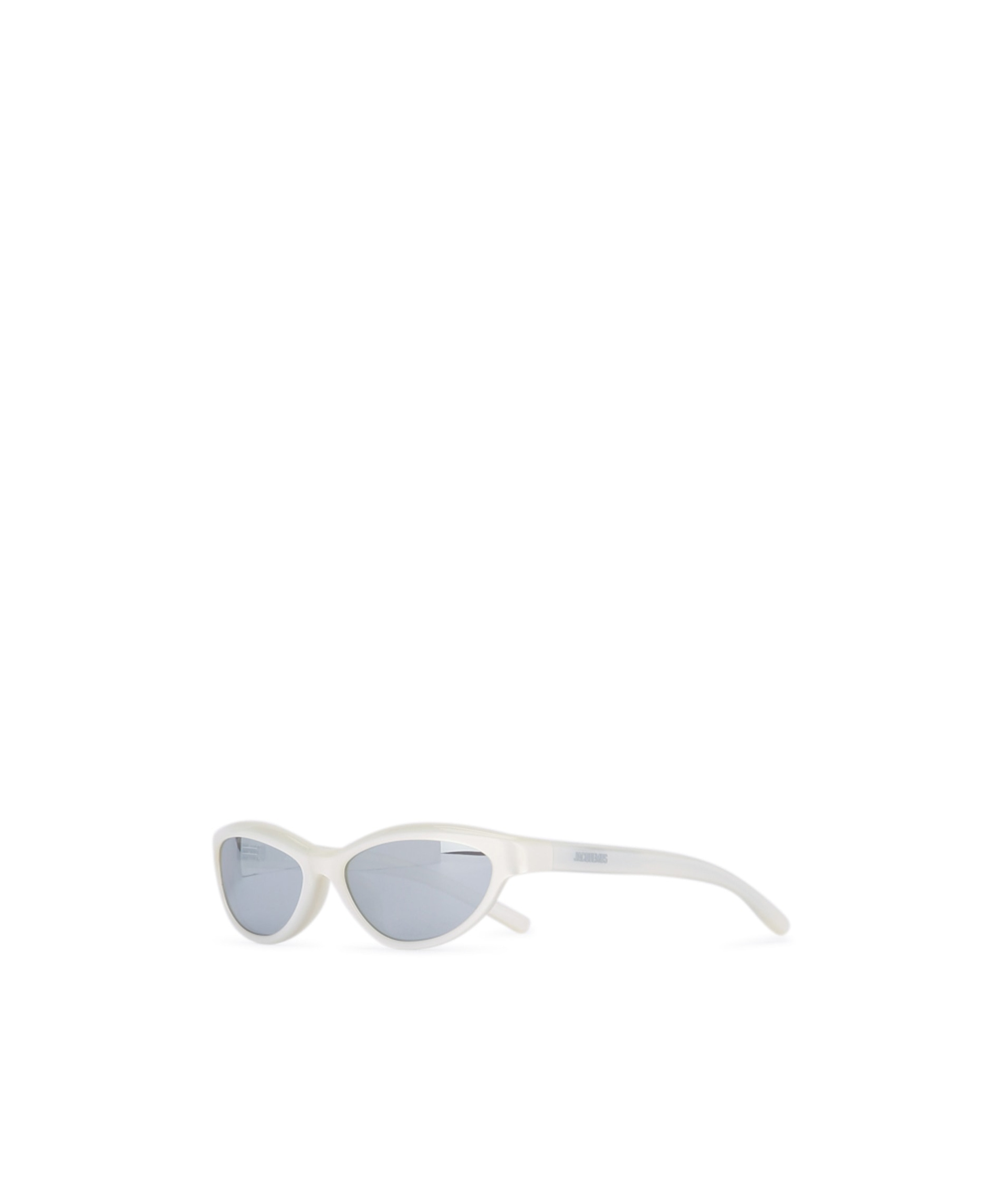 Jacquemus Curvo Cat Eye Sunglasses With Silver Lenses In White