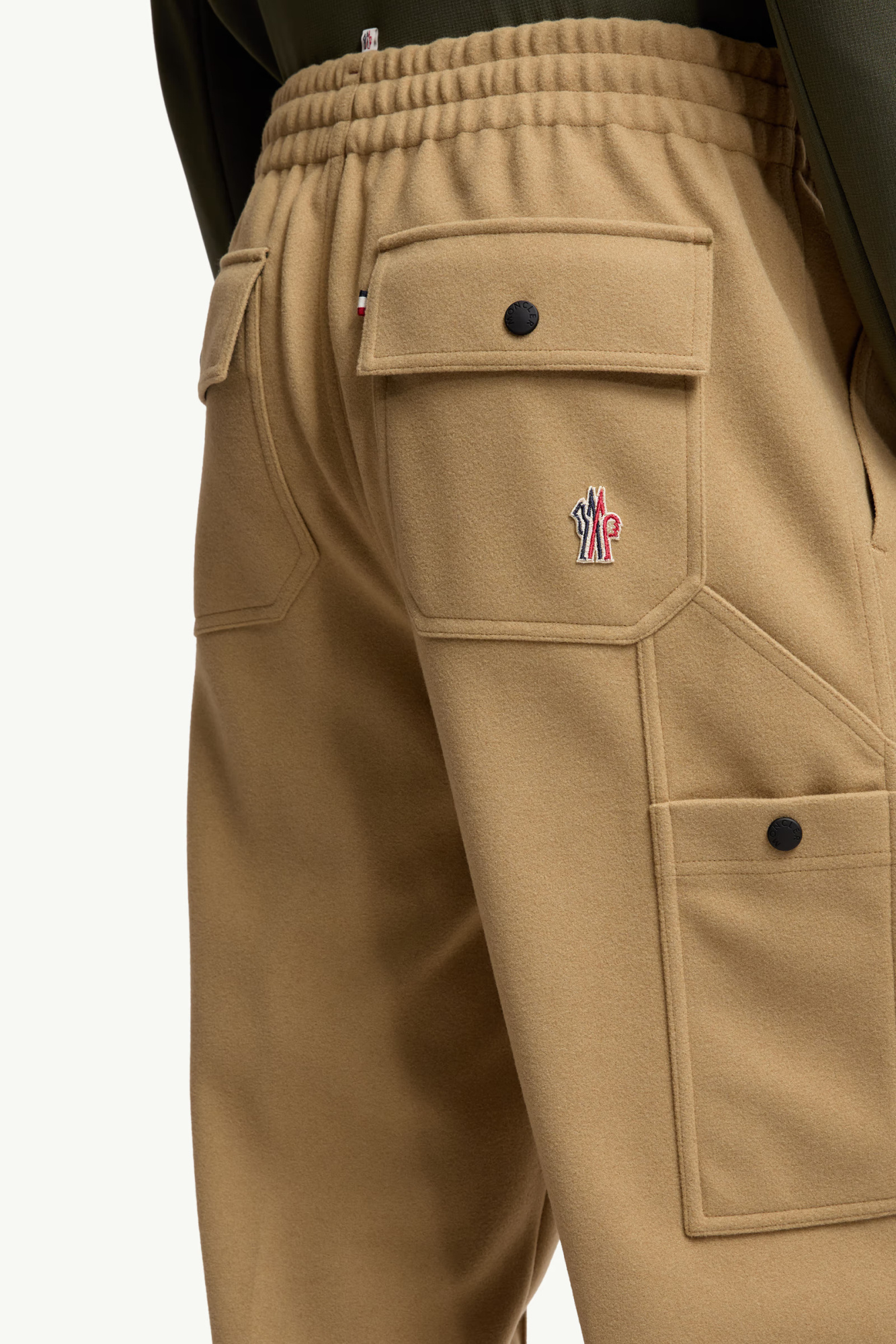 Moncler Embossed Logo Cotton Sweatpants In Neutral