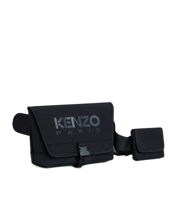 Kenzo Small Logo Messenger Bag In Black
