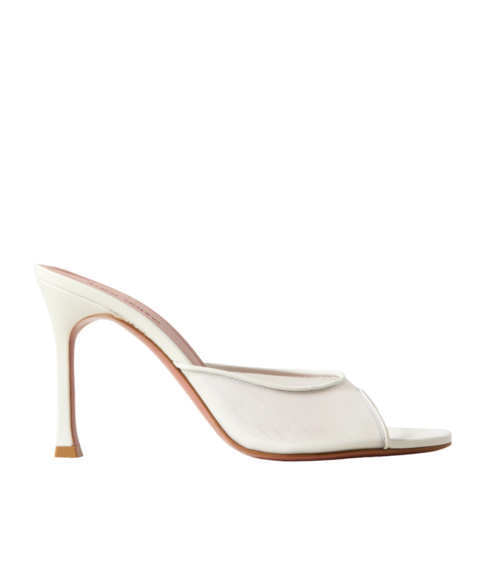 Shop Amina Muaddi Open-toed High-heeled Sandals In White