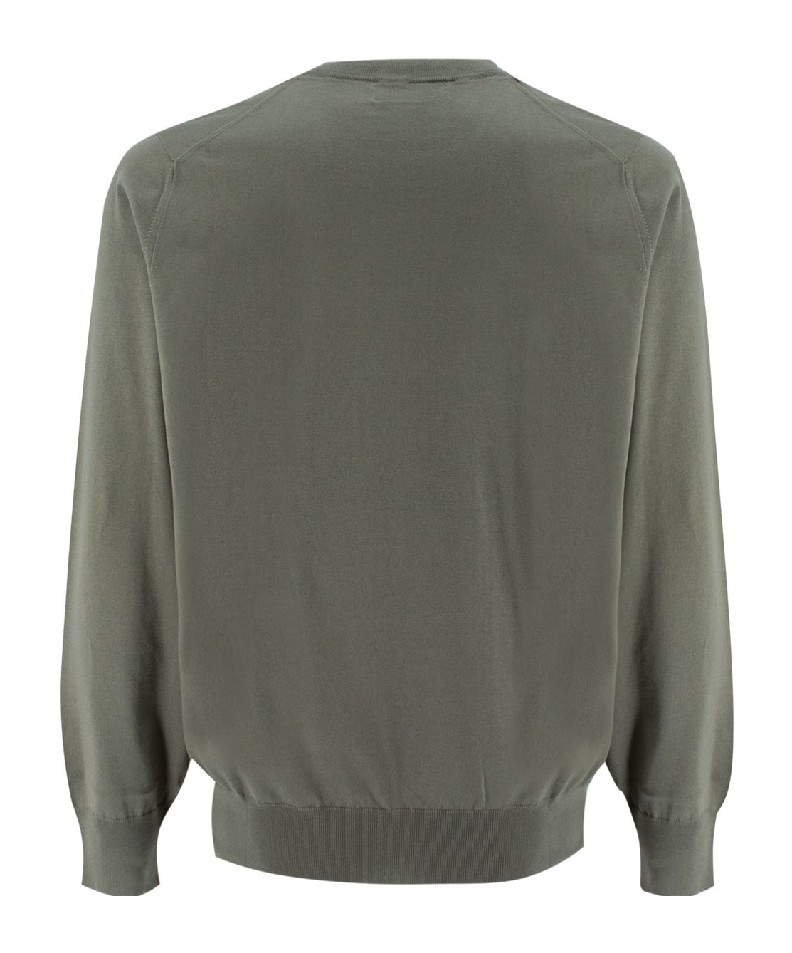 Brunello Cucinelli Long-sleeved Cotton Sweater In Gray